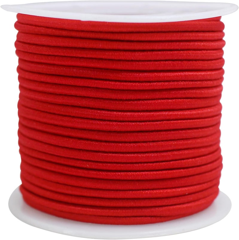 ZHFMLY Red Elastic Beaded Cords 2mm 2/25 inch Elastic Cord String for Bracelets,Small Bungee Shock Cord for DIY Crafts, Beading and Sewing 48ft(ZH171) - Image 1